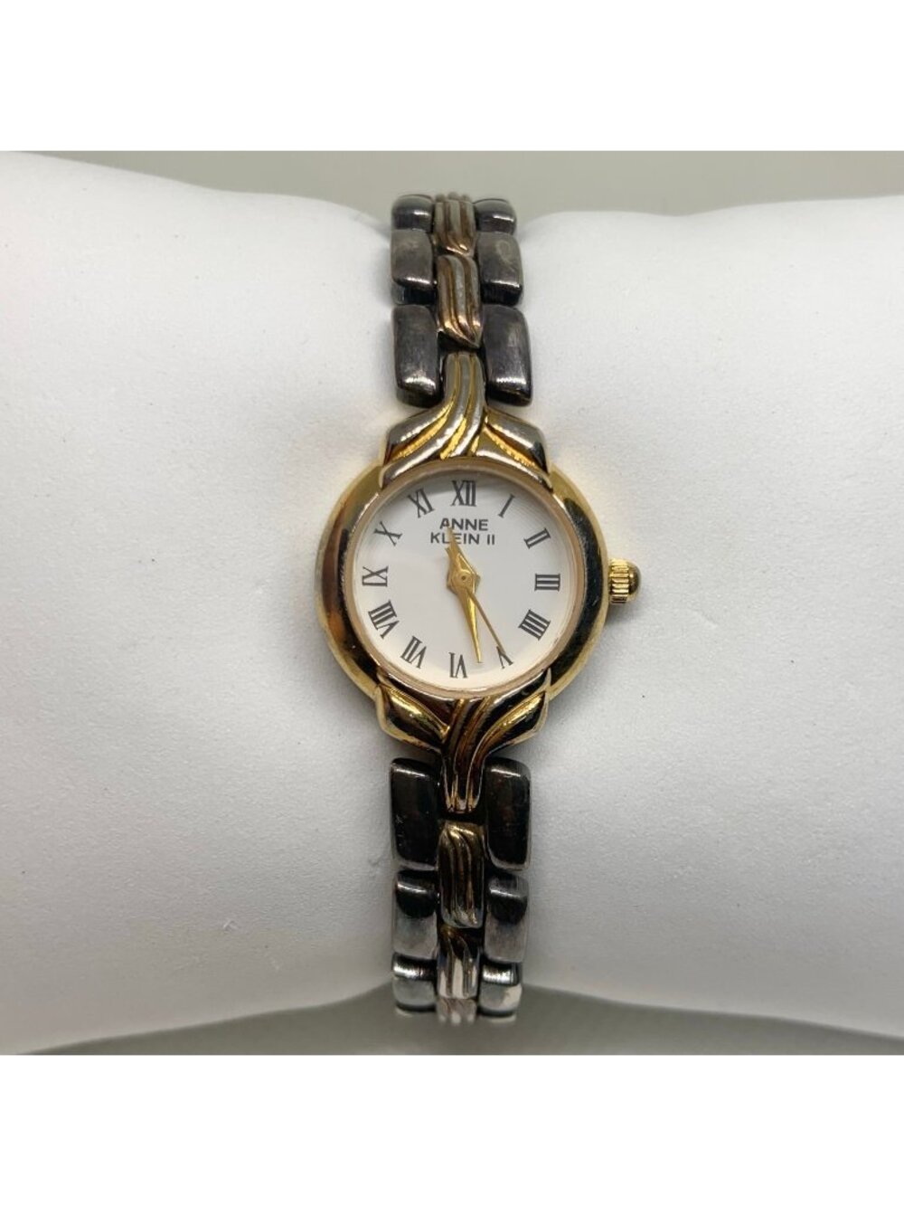 Vintage Anne Klein ll women watch 19mm two tone Roman indices 6” running